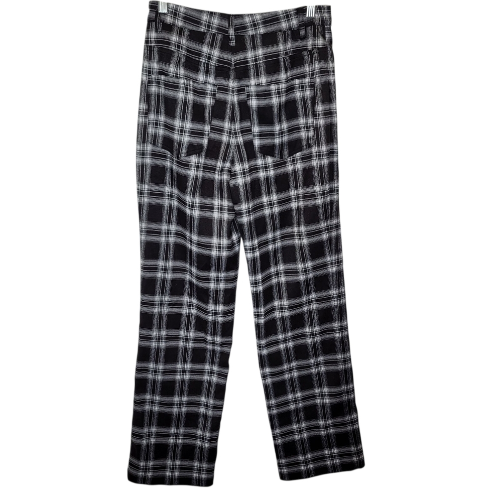 Reformation Franklin Flannel Pants 2 Black Plaid Academia - Picture 5 of 7